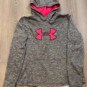 Under Armour Heather Gray Hoodie with Pink Accent